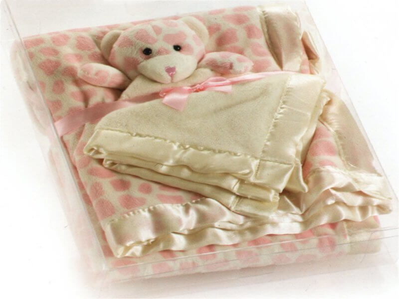 Βρεφική Κουβέρτα Κούνιας Fleece Αρκούδος Ροζ Πουά Γαρύφαλλο | Γαρύφαλλο - Λευκά Είδη